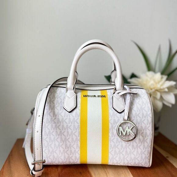 Michael kors‎ Bedford Small Logo Stripe Satchel - Picture 1 of 9